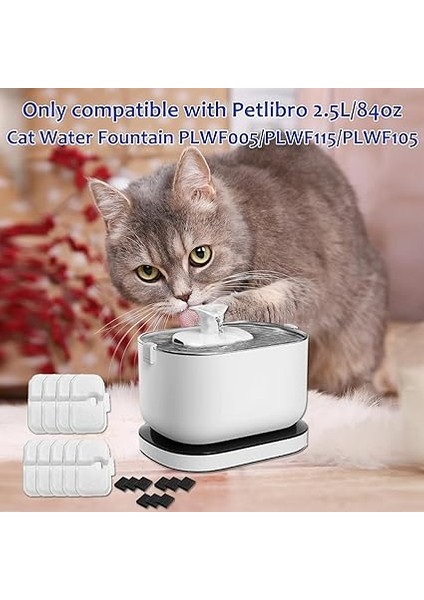 9- Paket Kedi Çeşmesi Filtresi Ön Filtre Süngerleri ile Değiştirme, Petlıbro 2.5L/80OZ Kedi Su Çeşmesi PLWF005/PLWF115 ile Uyumlu indirimleri