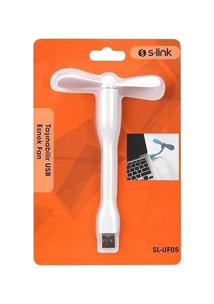 S-Link Tkz SL-UF05 Beyaz Esnek USB Fan Soğutucu USB Girişli Taşınabilir Powerbank ile Çalışan Serinletici Fan Mini Vantilatör Fan Sessiz Çalışma fırsatları