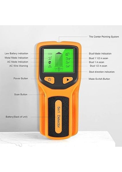 1 Arada Çivi Dedektörü Duvar Tarayıcı, Ahşap, Metal, Ac Kabloları ve Boruların Doğru Tespiti Için Hd LCD Ekranlı. fiyatları