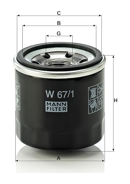 W 67/1 Yağ Filtresi (Nissan - Kıa) modelleri