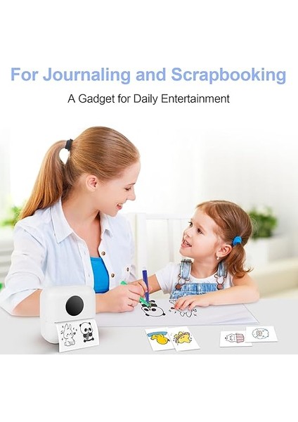 Mini Fotoğraf Yazıcı, Taşınabilir Anlık Termal Yazıcı, USB Şarjlı Bluetooth, Notlar, Günlük, Liste Için (Beyaz) fiyatları