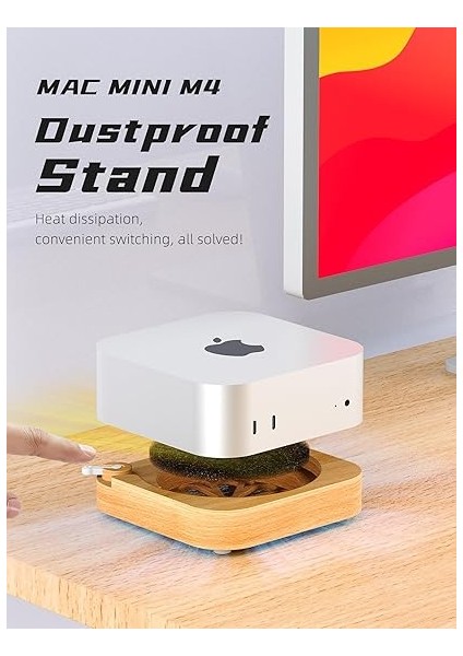 Ahşap Mac Mini M4 Toz Standı, Mac Mini 2024 Toz Dock Tutucu Izole Kedi Saç, Dahili Filtre Sünger, Mac Mini Harici Güç Anahtarı-Ajm4-F ile Isı Dağılımını Etkilemez fiyatları