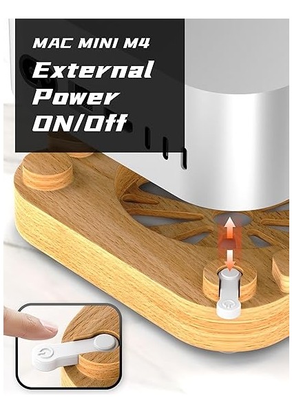 Ahşap Mac Mini M4 Toz Standı, Mac Mini 2024 Toz Dock Tutucu Izole Kedi Saç, Dahili Filtre Sünger, Mac Mini Harici Güç Anahtarı-Ajm4-F ile Isı Dağılımını Etkilemez modelleri