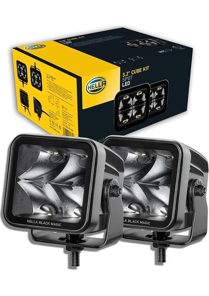 Led-Uzun Huzme Far Cube Kit 3.2" - 12/24V - 3000LM - Dörtgen - Spot Işıklandırma Sistemi - Kablo Uzunluğu: 500MM - Soket Modeli: Deutsch Soket - Takım - Miktar: 2 LED Lightbar