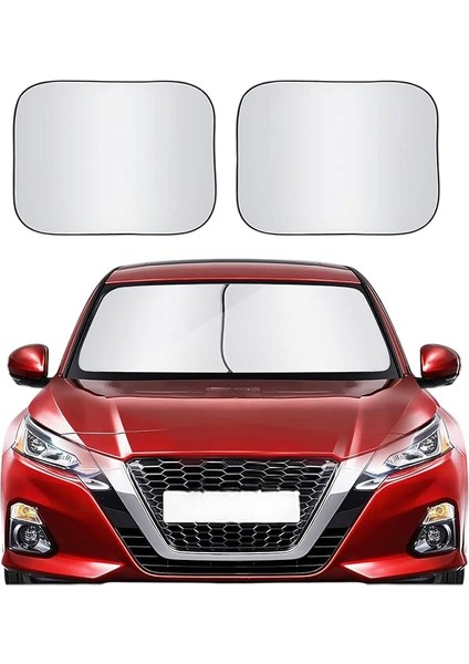 Ön Cam Güneşlik Araba Cam Güneşliği Otomobil Güneşlikleri Araç Gölgelik Oto Içi Katlanır Perdesi Oto Ön Cam Güneşliği 78-68 cm 2 Parça