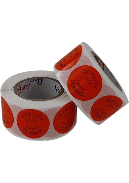 Etiketler , Hazır Al Hızlı Al Kalite Kontrol Etiketi 30MM Çap Ruloda 500 Adet 2 Rulo Toplam 1000 Adet Turuncu Zemine Siyah Baskılı Quality Control Etiketi fiyatları