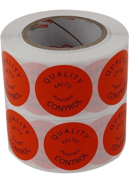 Etiketler , Hazır Al Hızlı Al Kalite Kontrol Etiketi 30MM Çap Ruloda 500 Adet 2 Rulo Toplam 1000 Adet Turuncu Zemine Siyah Baskılı Quality Control Etiketi modelleri