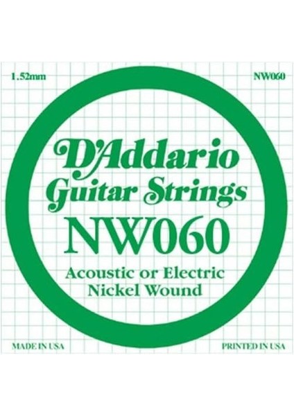 NW060 Elektro ve Akustik Tek Tel, (Kalin Mi),