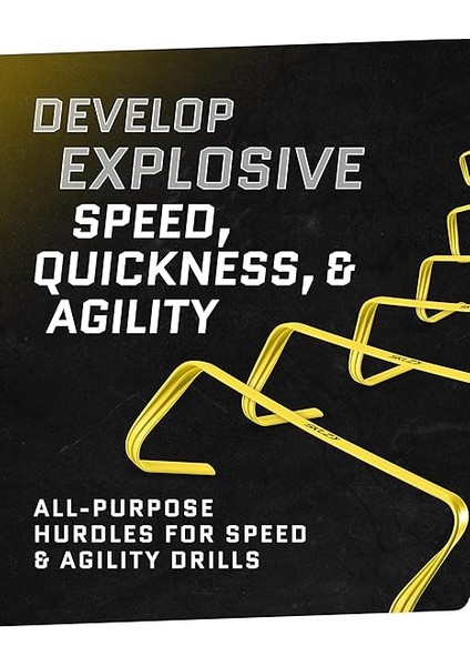 6x Ultra Dayanıklı Çeviklik Engelleri - Her Seviyedeki Atletler Için, 6'lı Paket 6 Inç Yüksekliğinde Engeller, Parlak Sarı Renk, Dayanıklı, Kompozit Malzemelerden Üretilmiştir, Kurulumu ve fiyatları