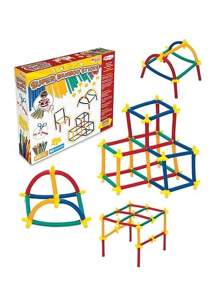 Süper Bambu Çubuklar 200 Parça, Esnek Plastik, +3 Yaş Için fiyatları