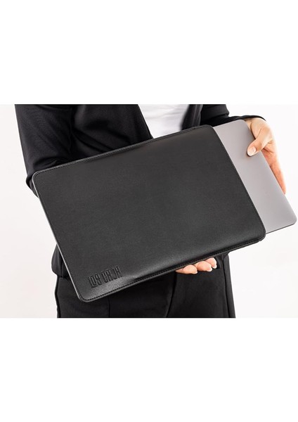 Caja Minimalist 14 Inç Laptop Kılıfı, Vegan Deri, Su Itici Özellikli, Bilgisayar Notebook Laptop Çantası (Siyah, 14 Inç) fırsatları