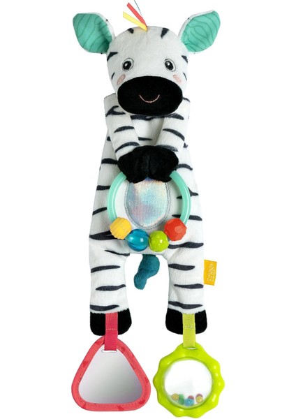 Bean Bag Zebra Oyuncağı - Boncuk Halkalı Motor Beceri Oyuncağı - Kavrama Elemanlarına Sahip Oyuncak - Kavramak ve Dokunmak Için Beşik Oyuncağı - 0+ Aylık Bebekler Için Sevimli Oyuncak