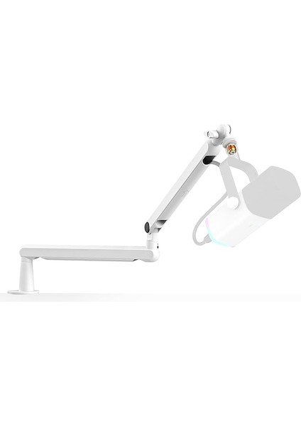 Mikrofon Standı, Mikrofon Bom Kol Standı, Masa Montajlı Düşük Profilli Podcast Makas Süspansiyon Standı, Kablolar Kanal Yönetimi, Kayıt, Akış, Oyun Için Metal Kol STANDI-BM88 Beyaz