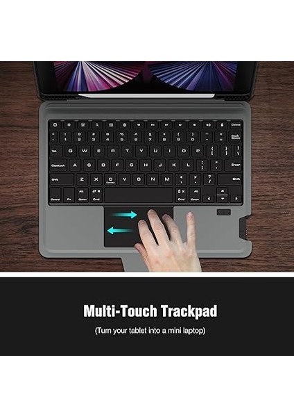 iPad Air 13 Inç Kılıf Klavye 2024 ve iPad Pro 12.9 Inç 2022-6TH/2021-5TH/2020-4TH/ 2018-3RD Gen, Kalem Tutucu ve Stand ve Kamera Kapaklı Çıkarılabilir Klavye, Akıllı Izleme Dörtgeni modelleri