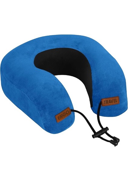 Ortopedik Seyahat Yastığı Visco Boyun Destekli Seyahat Yastığı - Mavi | Ergo Travel