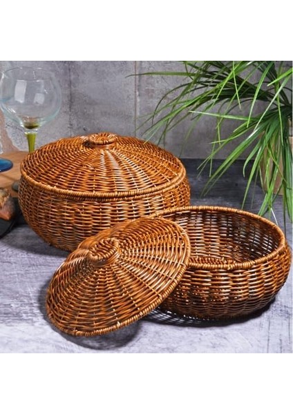 Wicker 2'li Yuvarlak Sepet