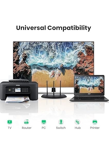 RJ45 Cat6 Cat7 Cat8 Ethernet Kablo Uzatma Aparatı Beyaz fırsatları