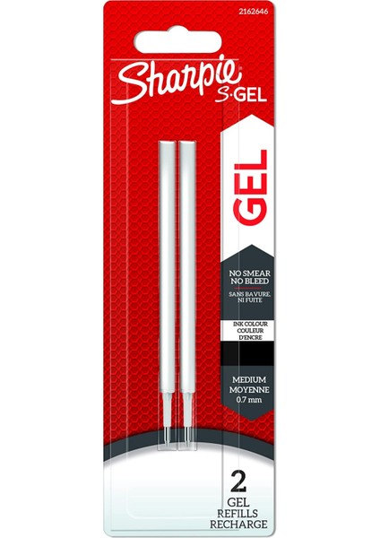 S.gel Jel Refill, 2'li Blister, Siyah