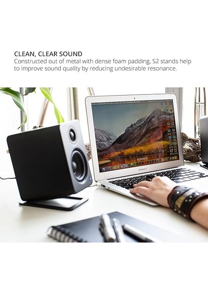 S Masa Üstü Hoparlör Standı (2 Adet) Siyah indirimleri