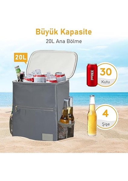 Termal Sırt Çantası Yalıtımlı Termos Soğutucu Çanta, Erkek Kadın Buzluk Çanta Soğutucu, Kamp Plaj Balıkçılık Öğle Yemeği Piknik Beslenme Yemek Taşıma Çantası indirimleri