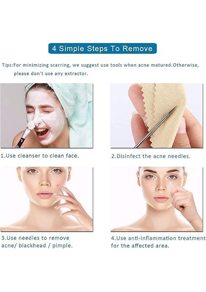 4 Adet Siyah Nokta Kaldırma Aracı Kiti. Dört Parçalı Saklama Kutusu ile Burun Yüz Bakımı Gümüş indirimleri