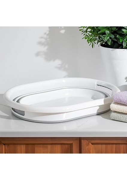 LA-550 Katlanabilir Çamaşır Sepeti Akordiyon Katlanır Sele Sepet Silikon Çamaşır Sepeti 40 L fırsatları