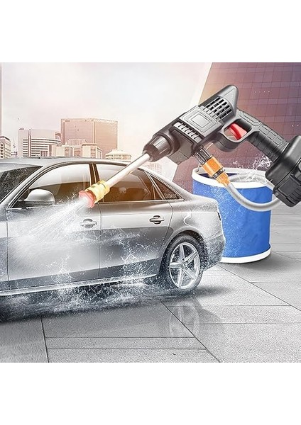 300W Şarjlı Oto Yıkama Tabancası Yüksek Basınçlı Hazneli Sulama Püskürtme Yıkama Akülü Çantalı Tabanca 15.000MAH indirimleri