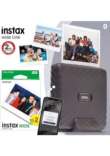 Instax Wide Link Gri Akıllı Telefon Yazıcısı ve 20'li Film fiyatları