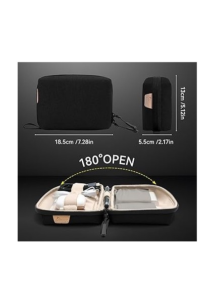 Kompakt Kablo Organizer Çantası, Dizüstü Aksesuarları/powerbank/sd Kartlar Için Taşınabilir Elektronik Düzenleyici - Seyahat, Ofis, Fotoğrafçılık,siyah modelleri