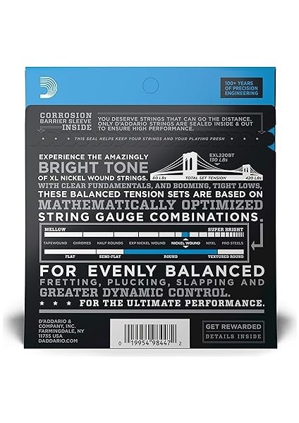 EXL220BT Bas Gitar Tel Seti, Xl, 40-95, Long Scale, Nickel fiyatları