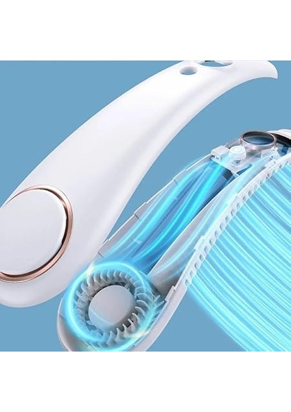 Nesil Boyun Askılı Giyilebilir Mini Fan 5 Kademeli Dijital Göstergeli Boyun Fanı Soğutucu Vantilatör Beyaz modelleri