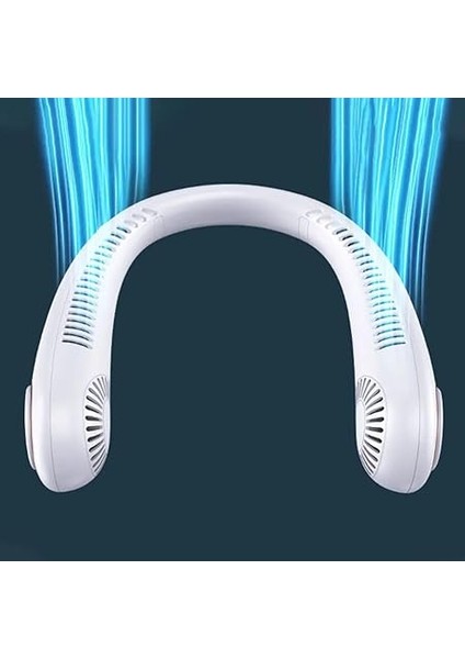 Nesil Boyun Askılı Giyilebilir Mini Fan 5 Kademeli Dijital Göstergeli Boyun Fanı Soğutucu Vantilatör Beyaz fırsatları