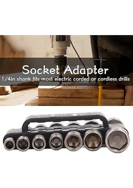 14 Parçalı Güçlü Lokma Anahtarı 1/4 Inç Altıgen Tornavida Ucu Seti, Şaft Lokma Anahtarı Aletleri Somun Seti Sae-Metrik Altıgen Darbeli Somun Tornavida Ucu, Matkap Için, Schr modelleri