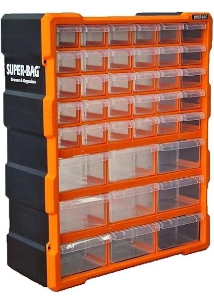 Bag Mono Blok Çekmece Seti 39'lu Büyük Boy Hobby Organizer Seti Vida Dübel Kutusu Takı Kutusu ASR6001 fiyatları