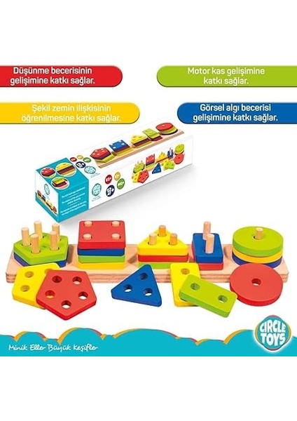 Toys Ahşap Geometrik Şekiller 5'li fırsatları