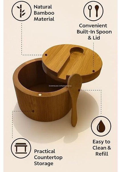 Kapaklı Kaşıklı Ahşap Baharatlık Doğal Ahşap Baharat Kabı Kaşık ve Kapaklı Tasarım Mutfak Tezgahı Için Şık Pratik Tuz Şeker Saklama Kutusu Baharat Organizer indirimleri