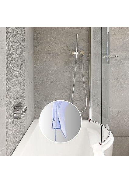 Duş Contası, Bükülmüş, 2 x 40 Cm, Yuvarlak Duş, Çeyrek Daire Duş, Duş Kapısı Contası, Mükemmel Uyum, Cam Kalınlığı 5 Mm, 6 mm Yedek Conta, Duşakabin, Su Geçirmez, Duş Kapısı, Sıçrama Koruması fırsatları