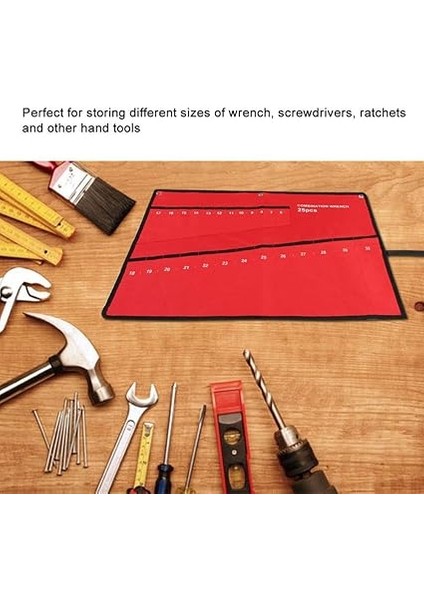 Alet Çantası - Çok Cepli Toplama Aletleri Saklama Çantası Anahtar Pense Anahtarı Tutucu Kanvas Düzenleyici (25 Ağız) indirimleri