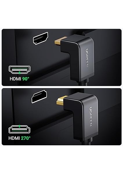HDMI Kablosu 4K Açılı 1m 90 Derece Açılı Fiş HDMI Açılı Kablo 2.0 18 Gbit/s Ethernet Hdr 3D Arc Destekler, Pc, Blue-Ray Oynatıcı, XBOX360, Ps3, Ps4 Vb. ile Uyumludur fırsatları