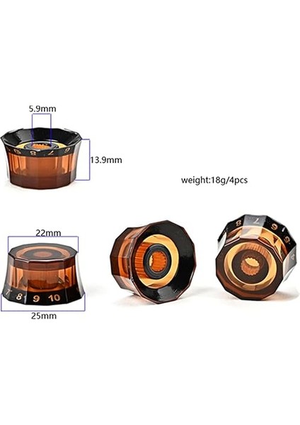 Abajur Stilinde Gitarlar Için Yedek Parçalar, 6 mm Prs Gitar Aksesuarı, 4 Parçalı Hız ve Ses Ayarı indirimleri