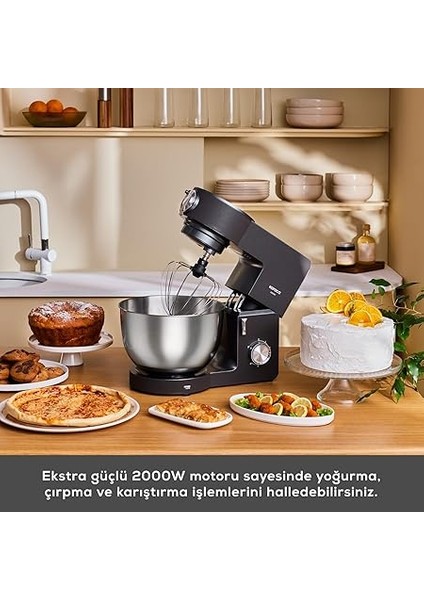 Multichef Ultra 2000W 7 Litre Stand Mikser Mutfak Şefi Anthracite (Kıyma Çekme/sucuk-Sosis/içli Köfte Aparatlı) modelleri