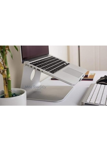 Alüminyum Laptop Stand – MacBook &amp; 10-17” Dizüstü Bilgisayarlarla Uyumlu, Ergonomik Yükseltici, Isı Dağıtıcı, Sabit Masa Standı, Rain Design Stil Uyumlu Gümüş fiyatları