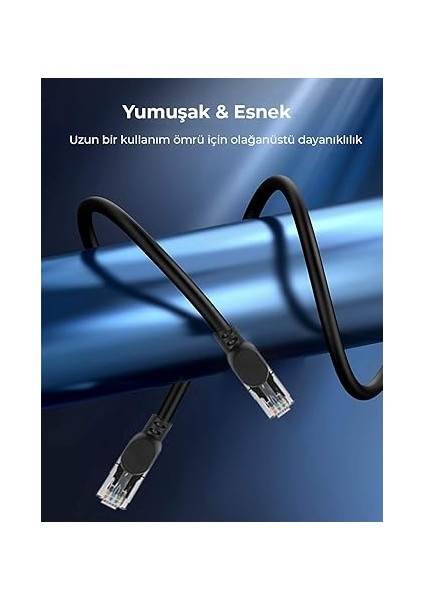 Cat 6A Ethernet Kablosu 10GBPS Veri Aktarımı 500MHZ Bant Genişliği Stp Kablo Pvc Kaplama Ps5 Xbox One Switch Modem Yönlendirici Vb. Ile Uyumlu 1 Metre fiyatları