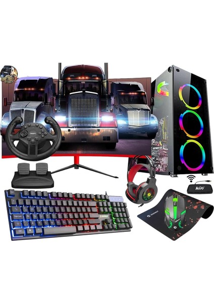 DR15 I5 3470 16GB 256GB Ssd+1tb HDD RX550 4gb 23.8" Curved Oyuncu Masaüstü Bilgisayar