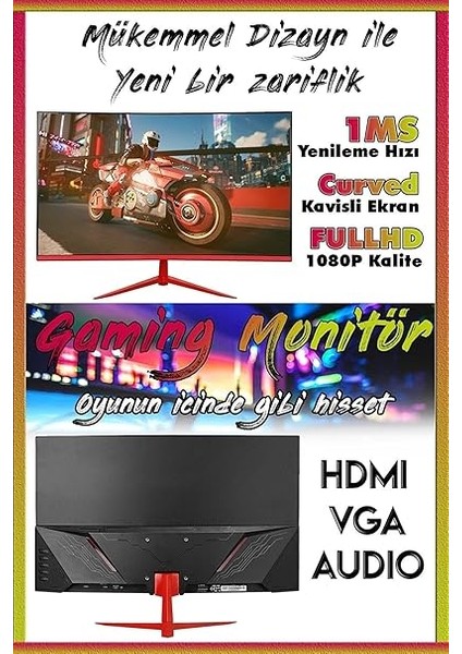 DR15 I5 3470 16GB 256GB Ssd+1tb HDD RX550 4gb 23.8" Curved Oyuncu Masaüstü Bilgisayar fiyatları