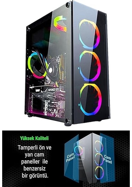 DR15 I5 3470 16GB 256GB Ssd+1tb HDD RX550 4gb 23.8" Curved Oyuncu Masaüstü Bilgisayar modelleri