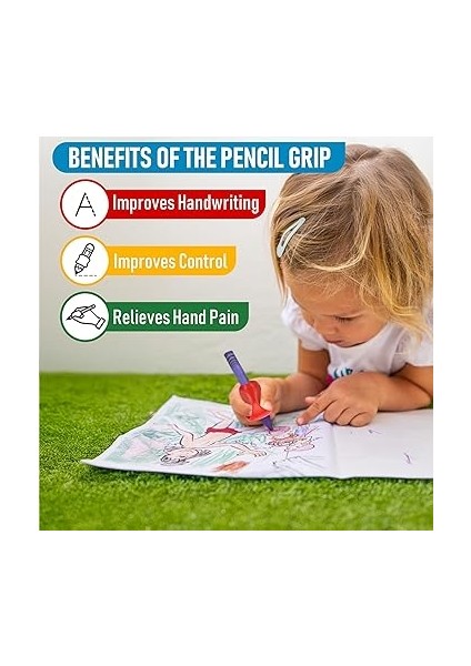 Pencil Grip Pinch Grip, Ergonomik Yazma Yardımı, Parlak Renkli Kalem Tutacakları, 6'lı, TPG-12706 modelleri