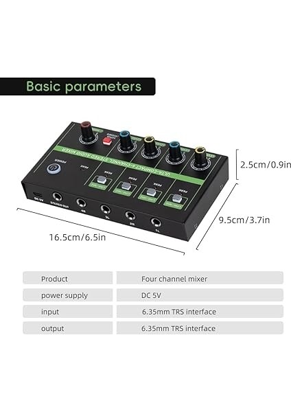 4 Kanallı Mikser Müzisyenler Için 6.35 mm Trs Arayüzü ile Düşük Gürültülü Stereo Hat Mikrofon Modu Anahtarlama Podcasters Elektronik Davullar fiyatları