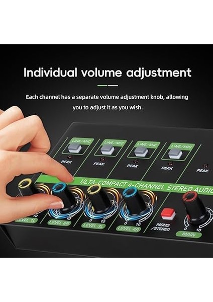 4 Kanallı Mikser Müzisyenler Için 6.35 mm Trs Arayüzü ile Düşük Gürültülü Stereo Hat Mikrofon Modu Anahtarlama Podcasters Elektronik Davullar indirimleri