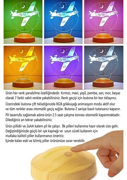 Hediyesi, Isimli Uçak Figürlü Hediye, Isimli Pilot Hediyesi, Uçak Tasarımlı Pilot Hediyesi, Kişiye Özel LED Lamba fırsatları